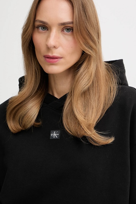 Βαμβακερή μπλούζα Calvin Klein Jeans μαύρο LV047D232G