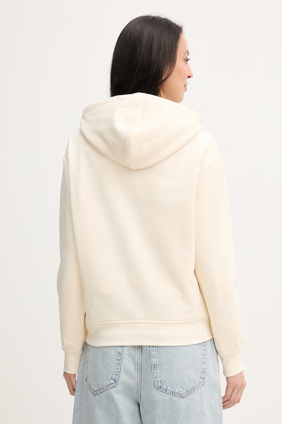 Oblečenie Calvin Klein Jeans mikina s kapucňou dámska bavlnená LV047C224G béžová
