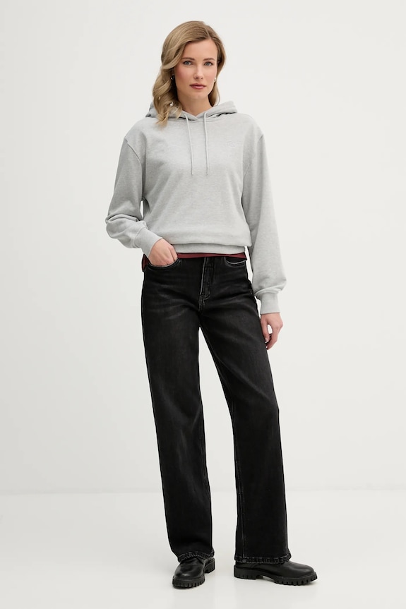 Calvin Klein Jeans bluza z kapturem damska bawełniana LV047C224G szary SS26