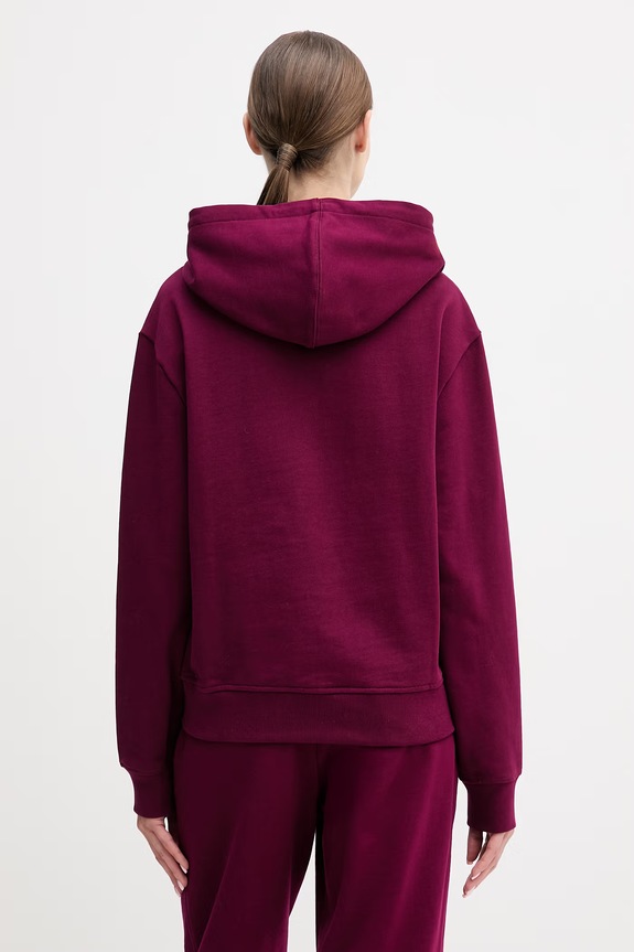 Oblečenie Calvin Klein Jeans mikina s kapucňou dámska bavlnená LV047C224G fialová
