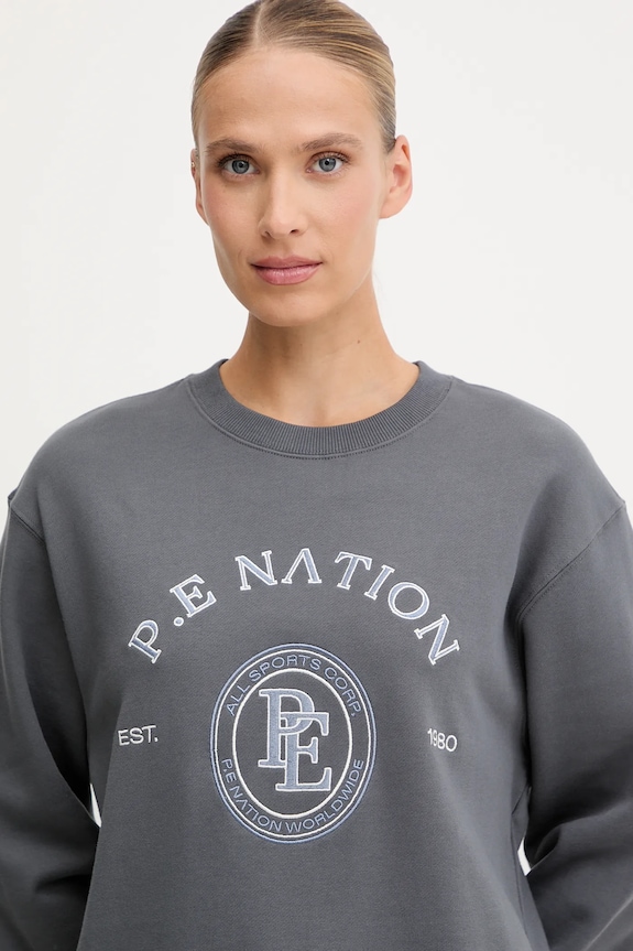 Bavlnená mikina P.E Nation Voyage sivá 253F133