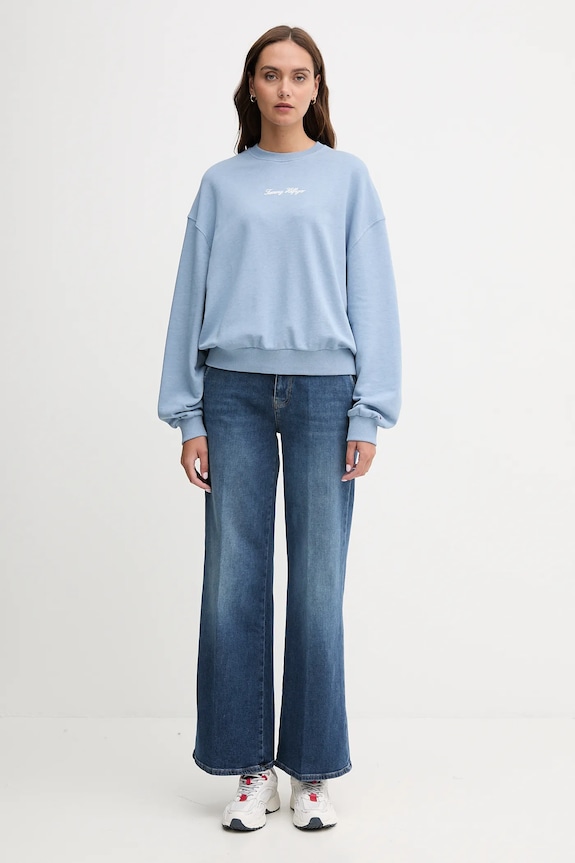 Bavlnená mikina Tommy Hilfiger WW0WW48269 modrá AW25