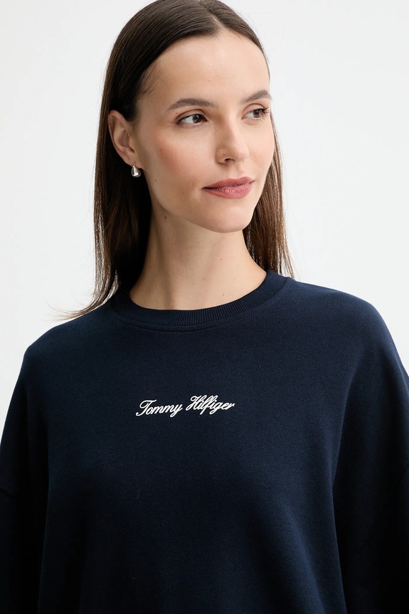 Tommy Hilfiger felpa in cotone blu navy WW0WW48269