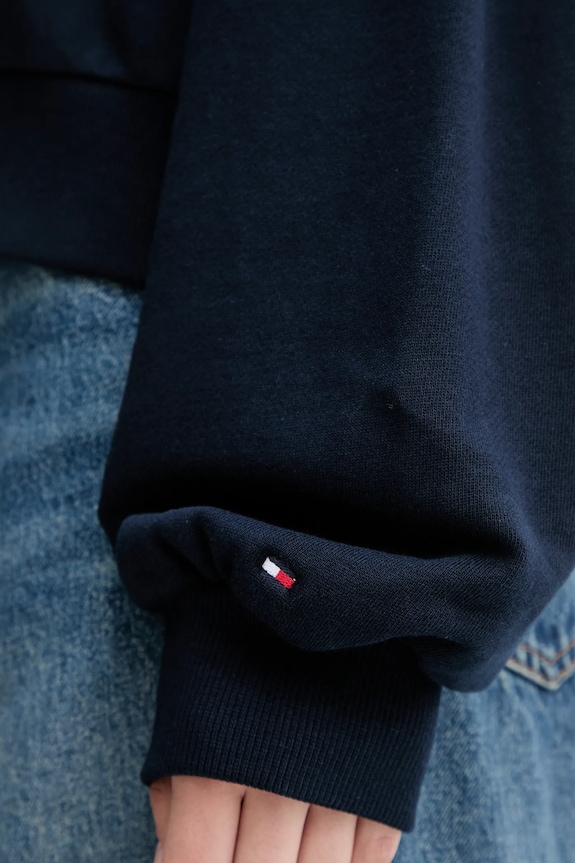 Βαμβακερή μπλούζα Tommy Hilfiger WW0WW48269 σκούρο μπλε