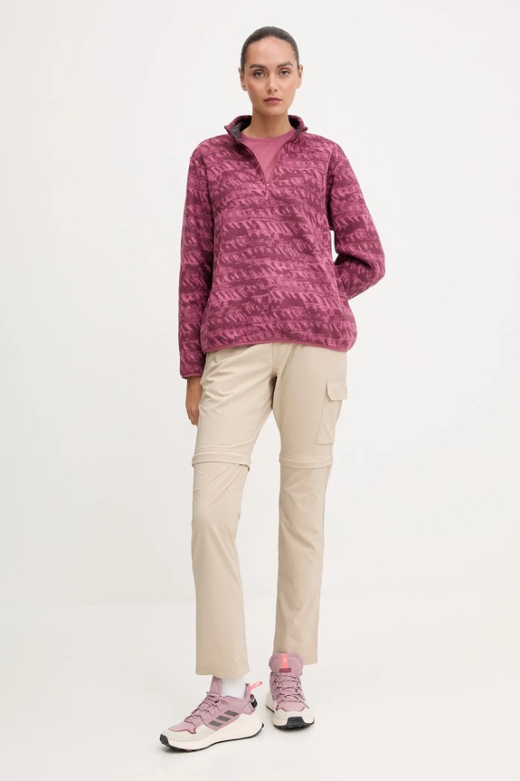 Outdoorová mikina Jack Wolfskin BIG SKY A65449 fialová AW25