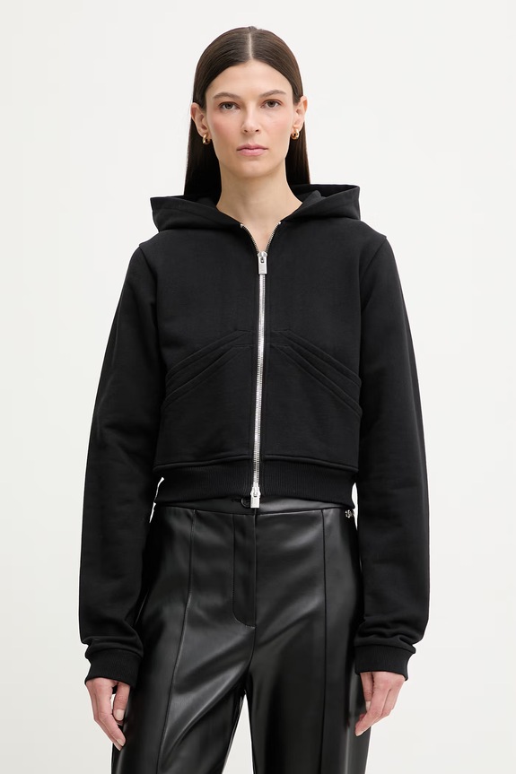 HELIOT EMIL mikina na zips s kapucňou dámska bavlnená bavlna čierna AW25.W.13.085.BLK01