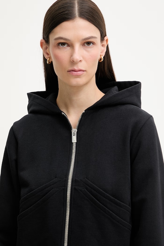 HELIOT EMIL mikina na zips s kapucňou dámska bavlnená čierna AW25.W.13.085.BLK01