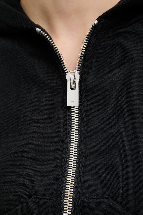 HELIOT EMIL mikina na zips s kapucňou dámska bavlnená AW25.W.13.085.BLK01 čierna
