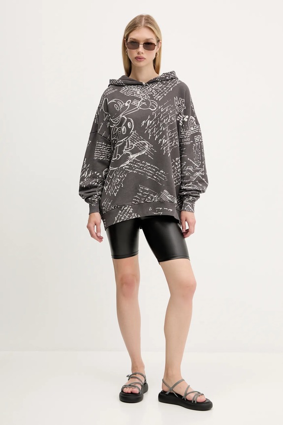 Bombažen pulover Desigual LETTERS MICKEY 25WWSK03 siva AW25