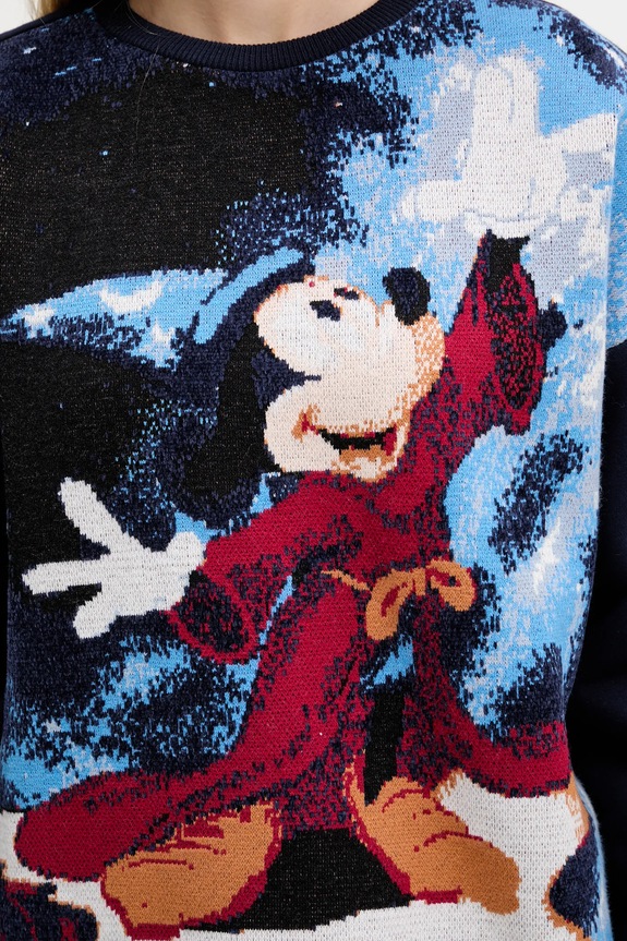 Pulover Desigual FANTASY MICKEY 25WWSK15 mornarsko modra