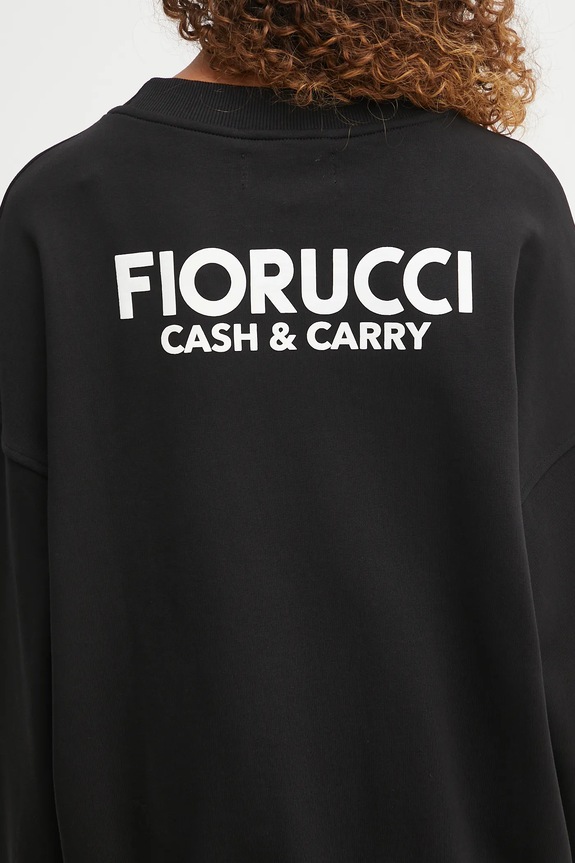 Хлопковая кофта Fiorucci Cash and Carry Print Relaxed Crewneck чёрный W02FPSCR188CJ01BK01