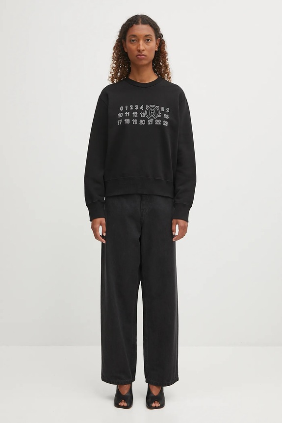 MM6 Maison Margiela felpa in cotone S52GU0248.M25025.900 nero
