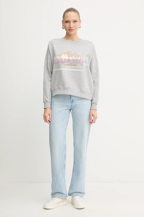BOSS Orange bluza bawełniana C_Eland_2 50549186 szary AW25