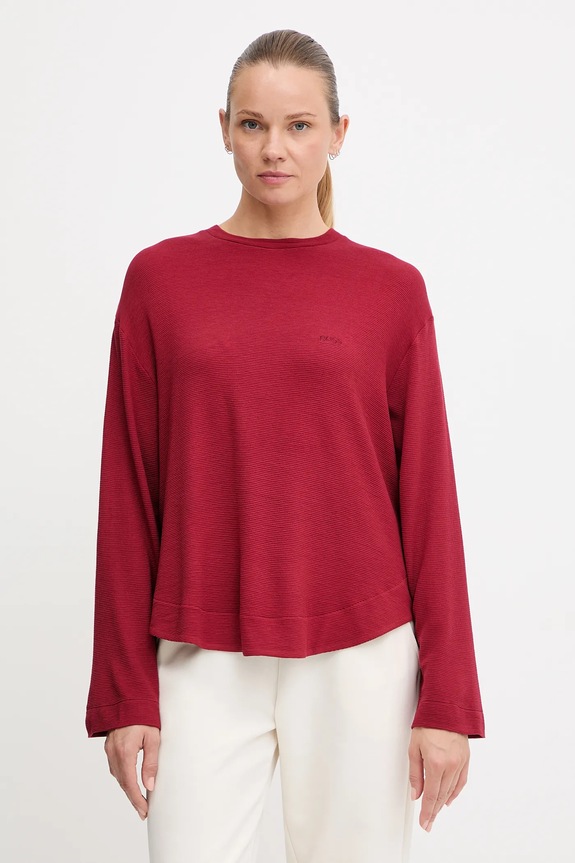 BOSS bluză lounge Ottoman_Sweatshirt uni burgundia 50535769