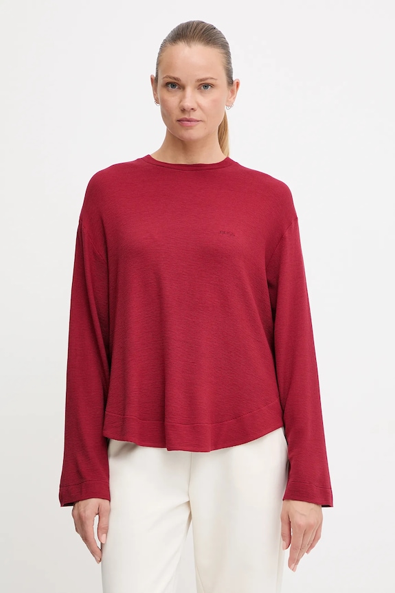 BOSS bluză lounge Ottoman_Sweatshirt uni burgundia 50535769