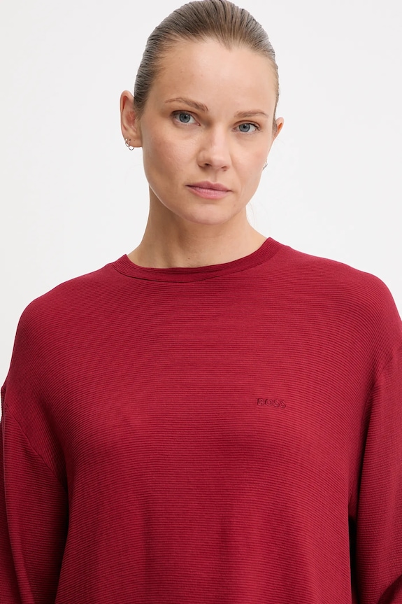 BOSS bluză lounge Ottoman_Sweatshirt burgundia 50535769