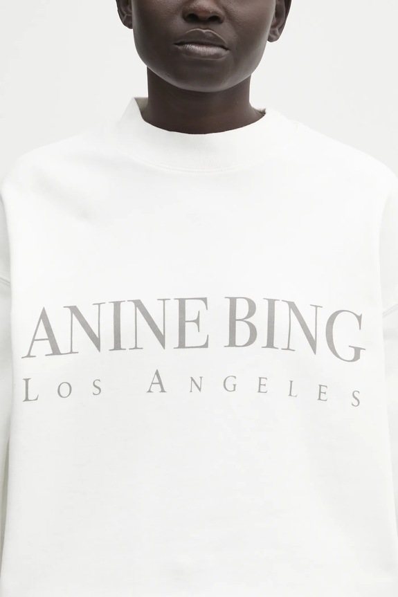 Памучен суичър Anine Bing jaci бял A.08.10134