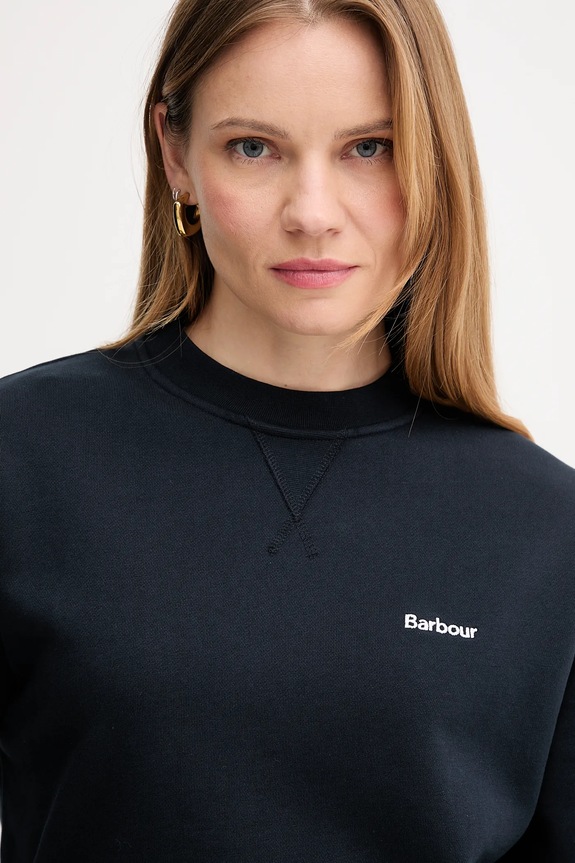 Βαμβακερή μπλούζα Barbour σκούρο μπλε LOL0623