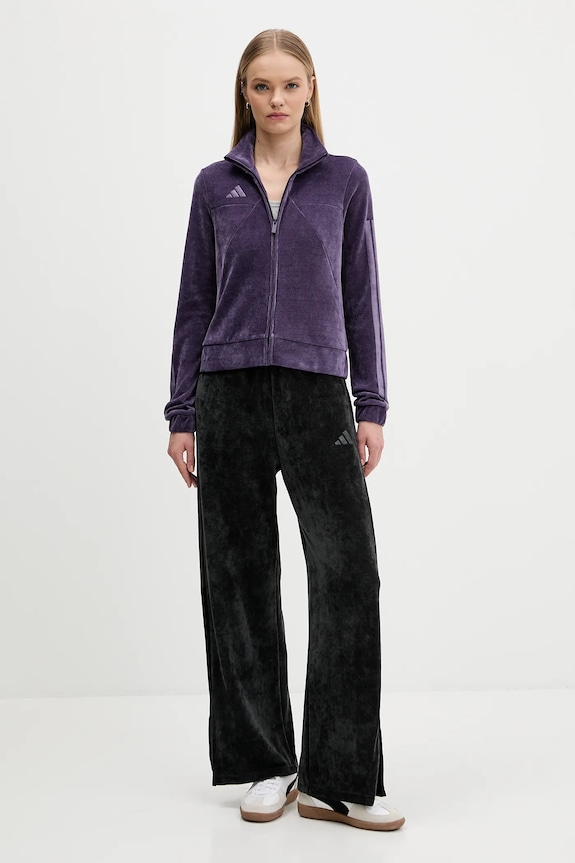 Βελούδινη μπλούζα adidas Tiro JM1816 μωβ AW25