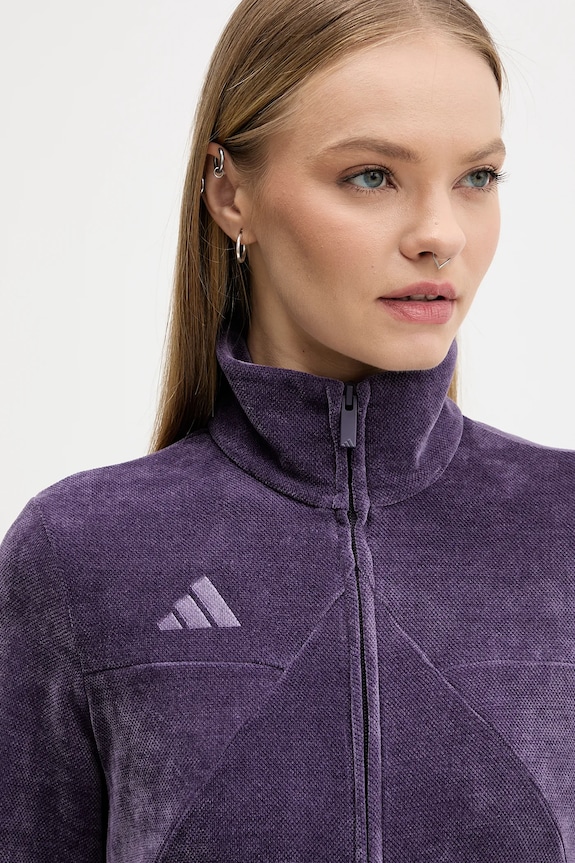 Βελούδινη μπλούζα adidas Tiro μωβ JM1816