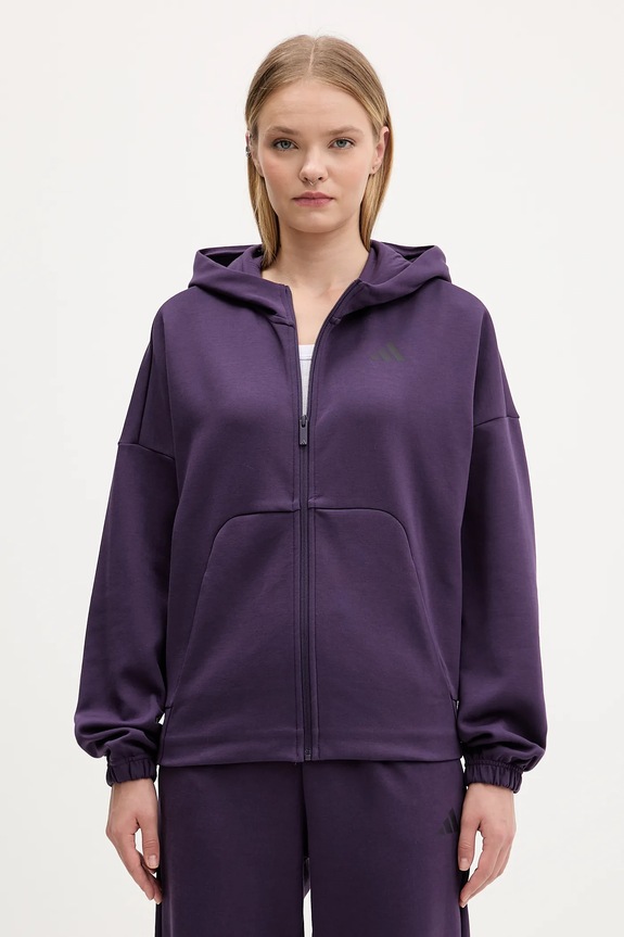 Mikina adidas Future Icons s kapucňou fialová JX0441