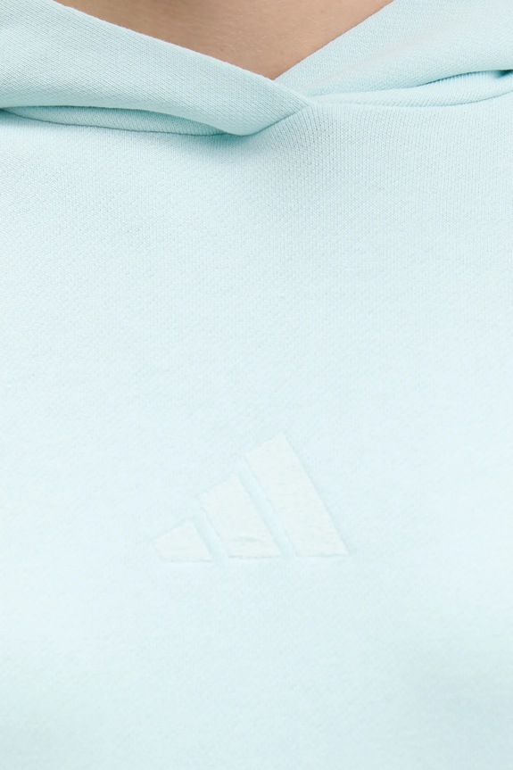 Pamučna dukserica adidas All Szn French Terry JV7347 tirkizna