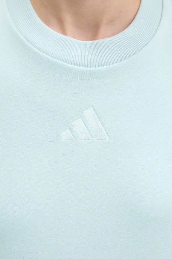 Pamučna dukserica adidas All Szn French Terry JV9820 tirkizna