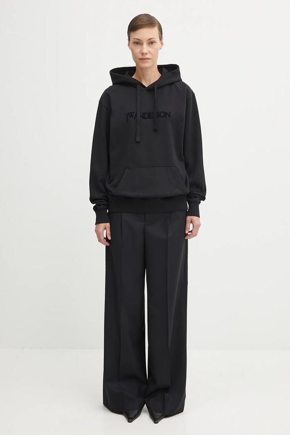 JW Anderson felpa in cotone Logo Embroidery JW0231.PG1632 nero