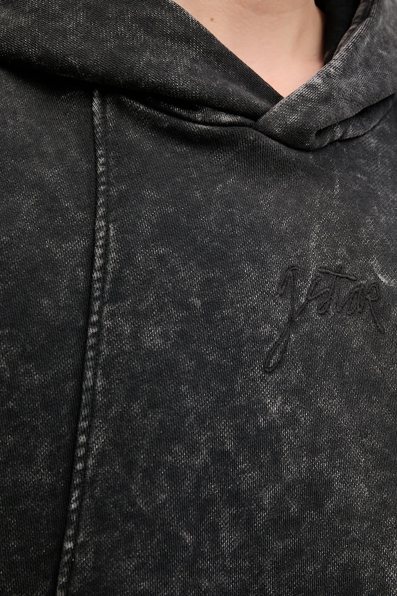 Bavlnená mikina G-Star Washed a line script D27726.D969 čierna