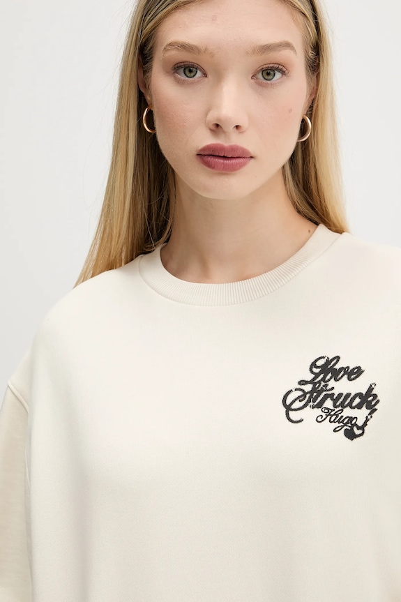 Bavlnená mikina Hugo Blue Oversized Crew_B_4 béžová 50550142