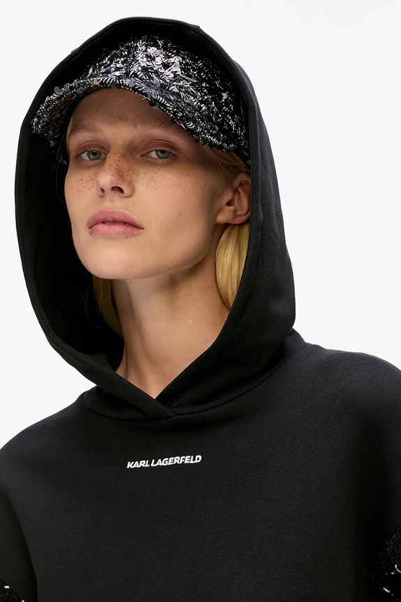 Ρούχα Φούτερ με προσθήκη μαλλιού Karl Lagerfeld A4W20064 μαύρο