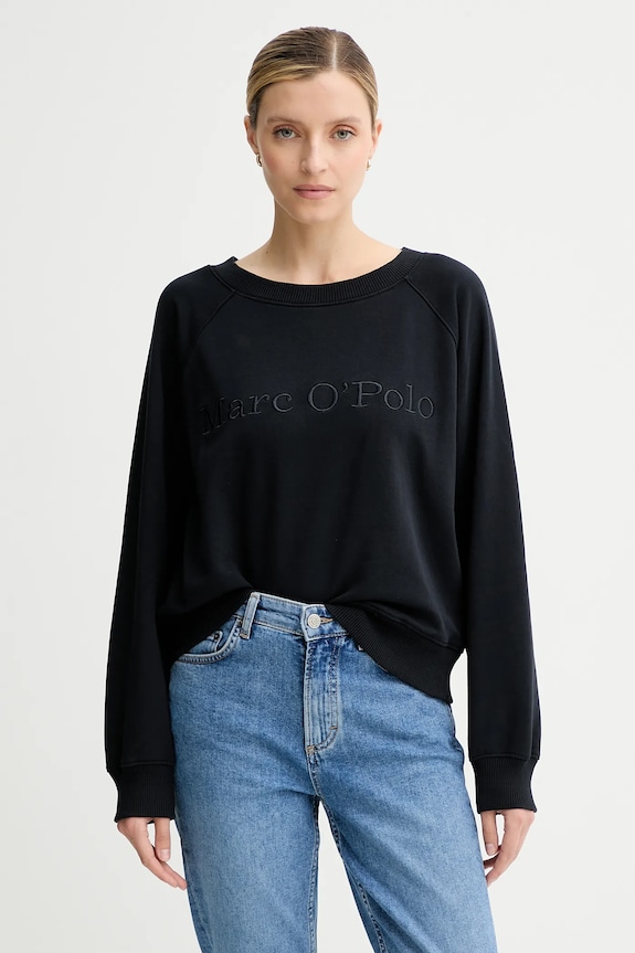 Marc O'Polo bluza bawełniana aplikacja granatowy 5000008686