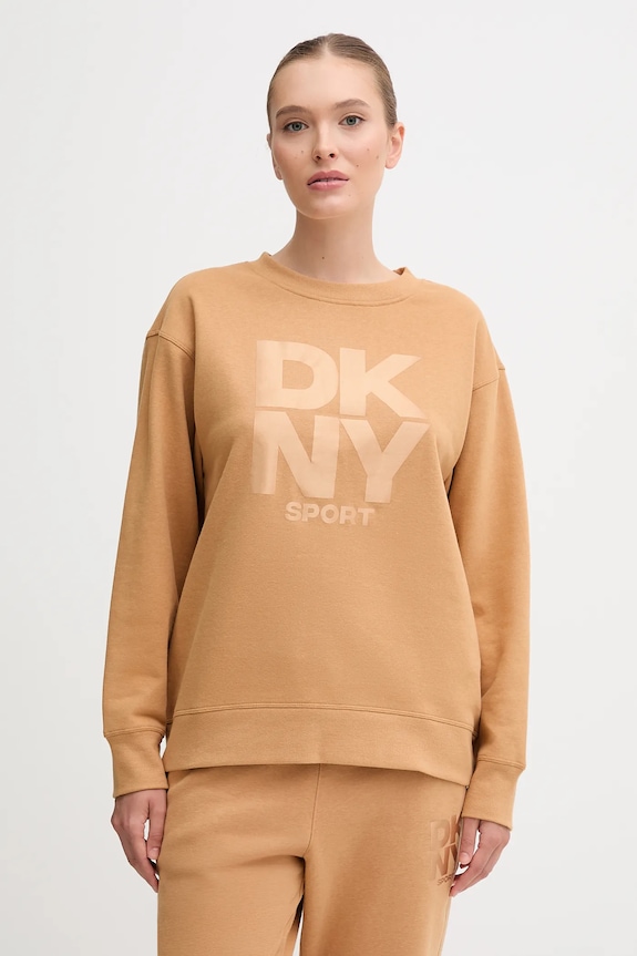Mikina Dkny potisk hnědá DP5T1444