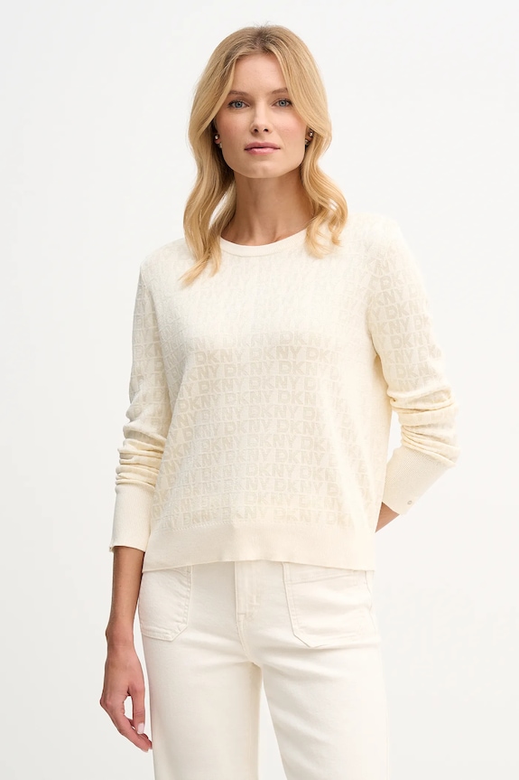 Dkny maglione medio spessore beige DJ5R0877