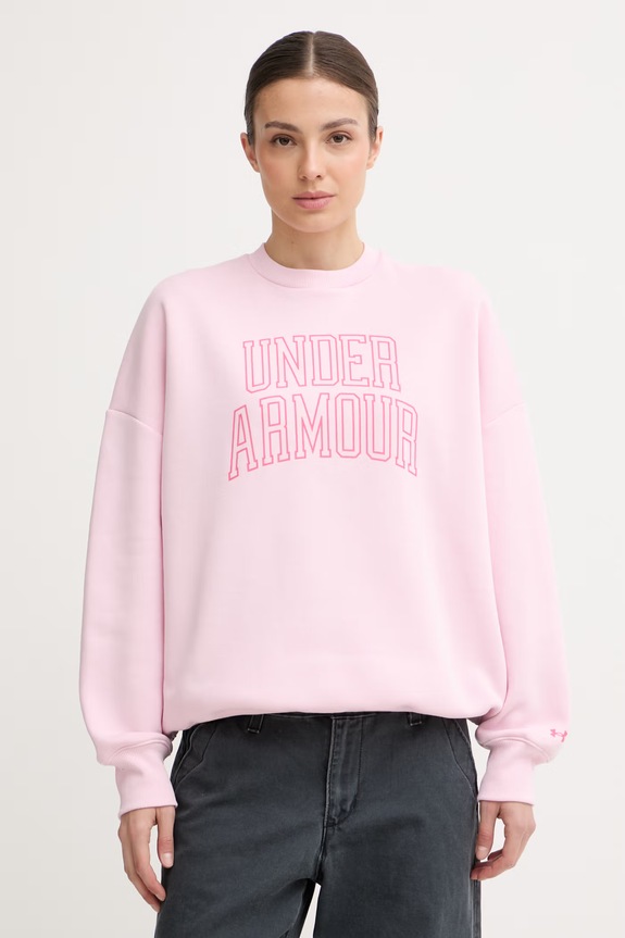 Under Armour dukserica ženska s pamukom Rival roza 6007880