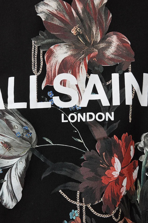 AllSaints pamut melegítőfelső ANIA fekete W144JD