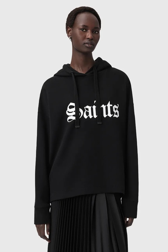 AllSaints bluza bawełniana SAINT nadruk czarny W140JD