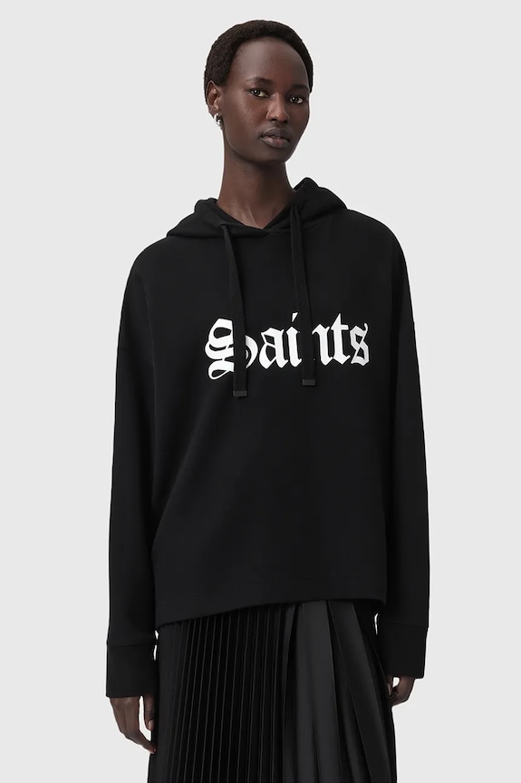 AllSaints bluza bawełniana SAINT nadruk czarny W140JD