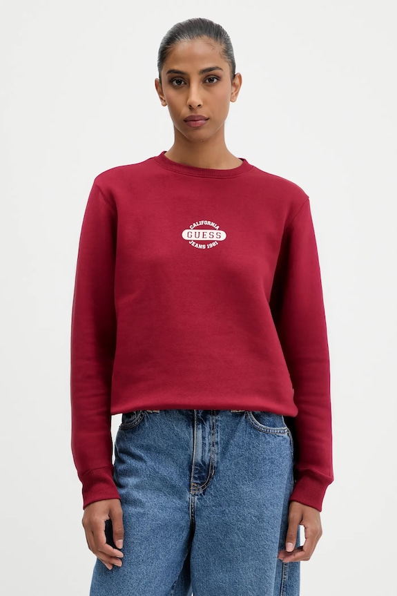 Кофта Guess Jeans узор бордо W5BQ07.KC811