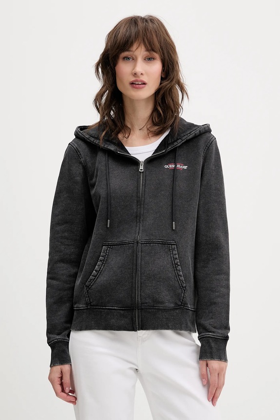 Guess Jeans bluza bawełniana nadruk szary W5BQ14.KCPR1