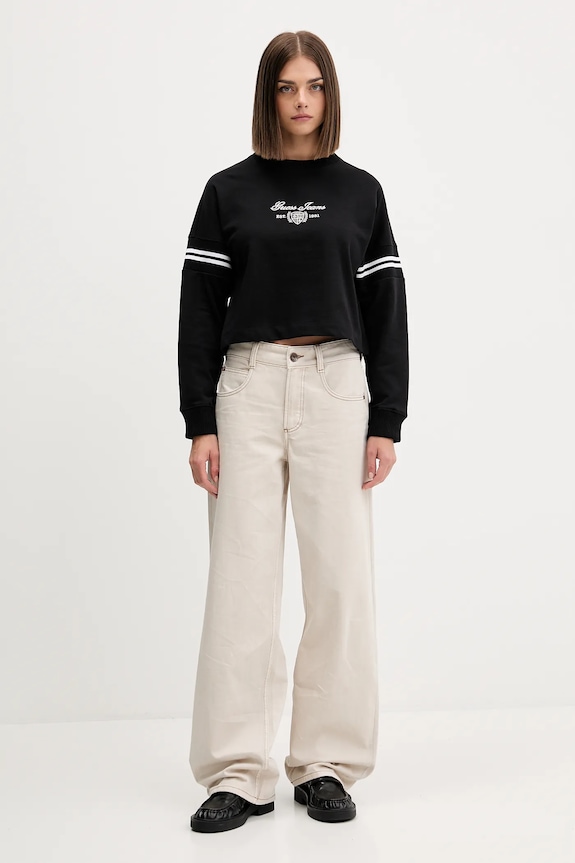 Guess Jeans bluza bawełniana W5BQ25.KCYM1 czarny AW25