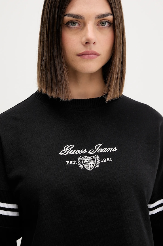 Guess Jeans bluza bawełniana czarny W5BQ25.KCYM1
