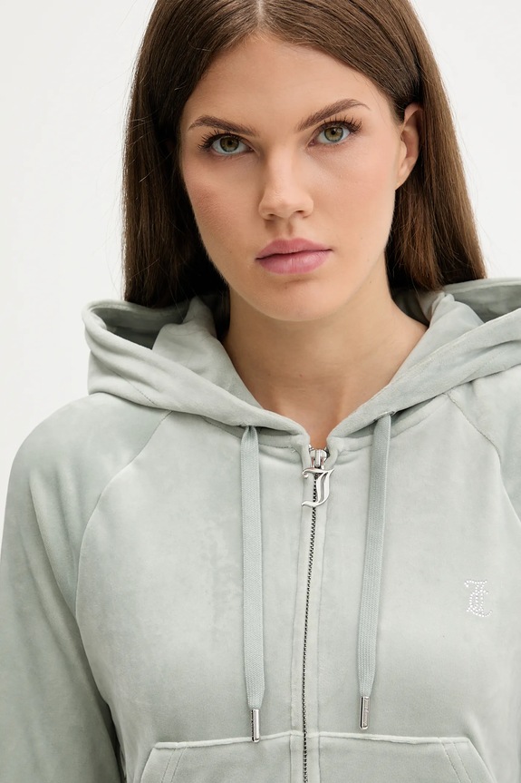 Dukserica od velura Juicy Couture siva JCWAS225306