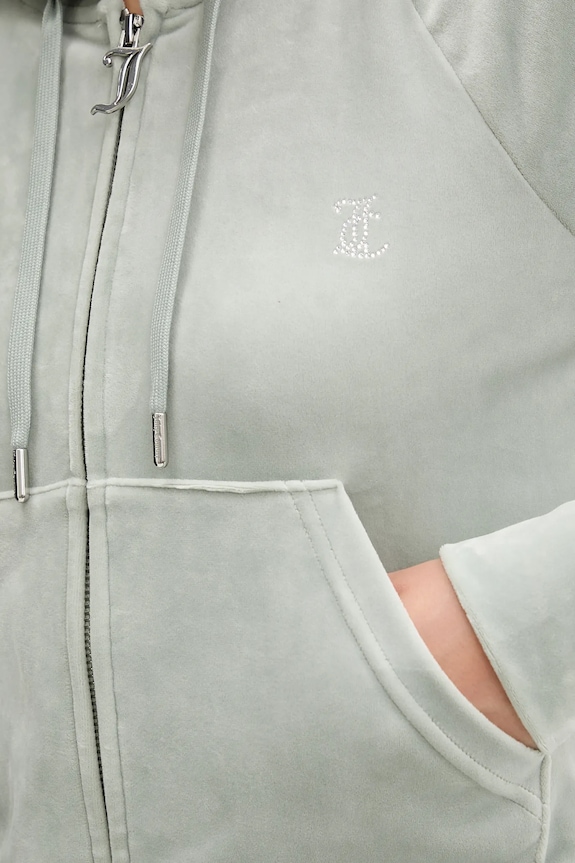 Dukserica od velura Juicy Couture JCWAS225306 siva