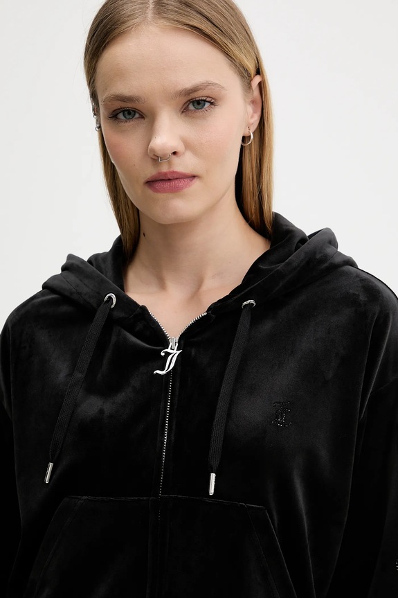 Βελούδινη μπλούζα Juicy Couture μαύρο JCWAS225310