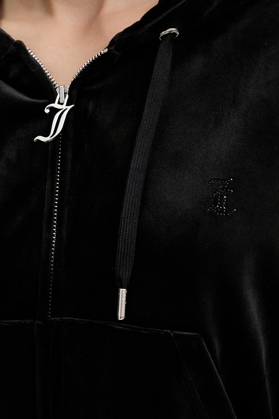 Βελούδινη μπλούζα Juicy Couture JCWAS225310 μαύρο