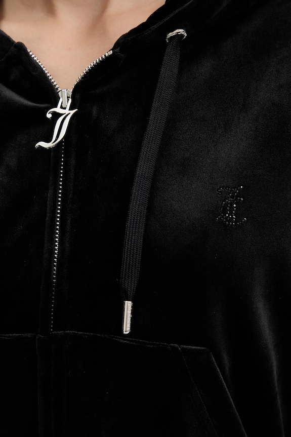 Βελούδινη μπλούζα Juicy Couture JCWAS225310 μαύρο