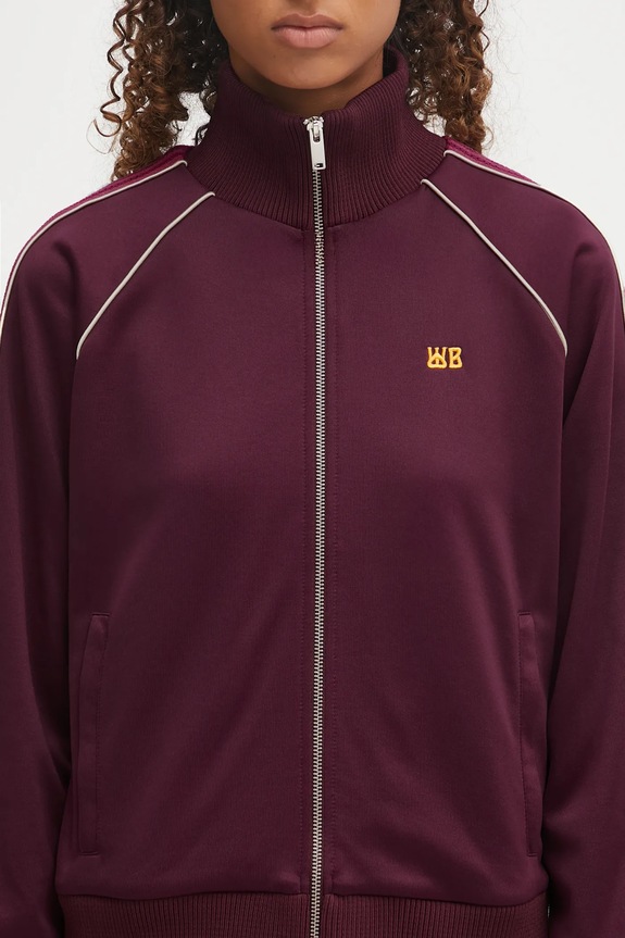 Wales Bonner bluză Mantra Track Top burgundia WA25JE01.JE10.350