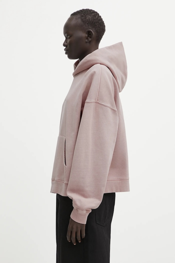Carhartt WIP bluza bawełniana W' Hooded Benton Sweat I034512.1NJGD różowy AW25