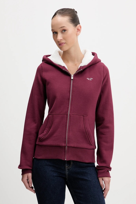 Mikina Hollister Co. s kapucňou burgundské KI352.5204.520
